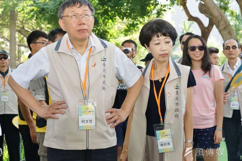 20180729-台北市長柯文哲及夫人陳佩琪參訪新竹隆恩圳。（盧逸峰攝）