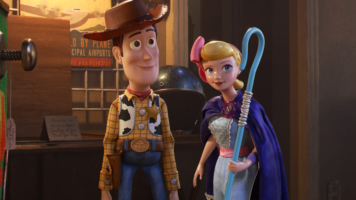 Tom Hanks and Annie Potts returned to voice Woody and Bo Peep in Pixar sequel 'Toy Story 4'. (Credit: Disney)