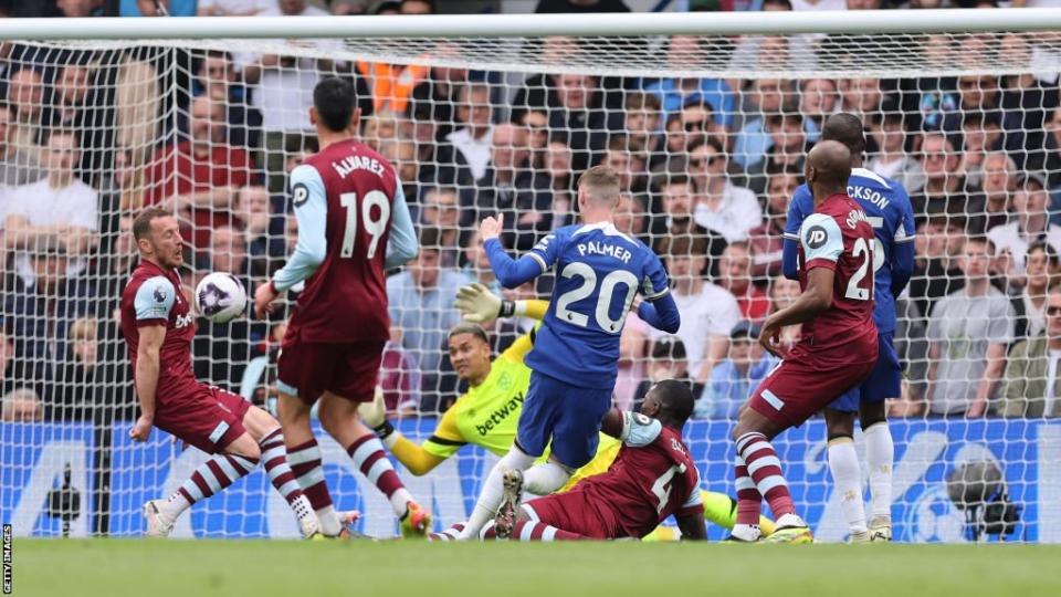 Cole Palmer scores against West Ham