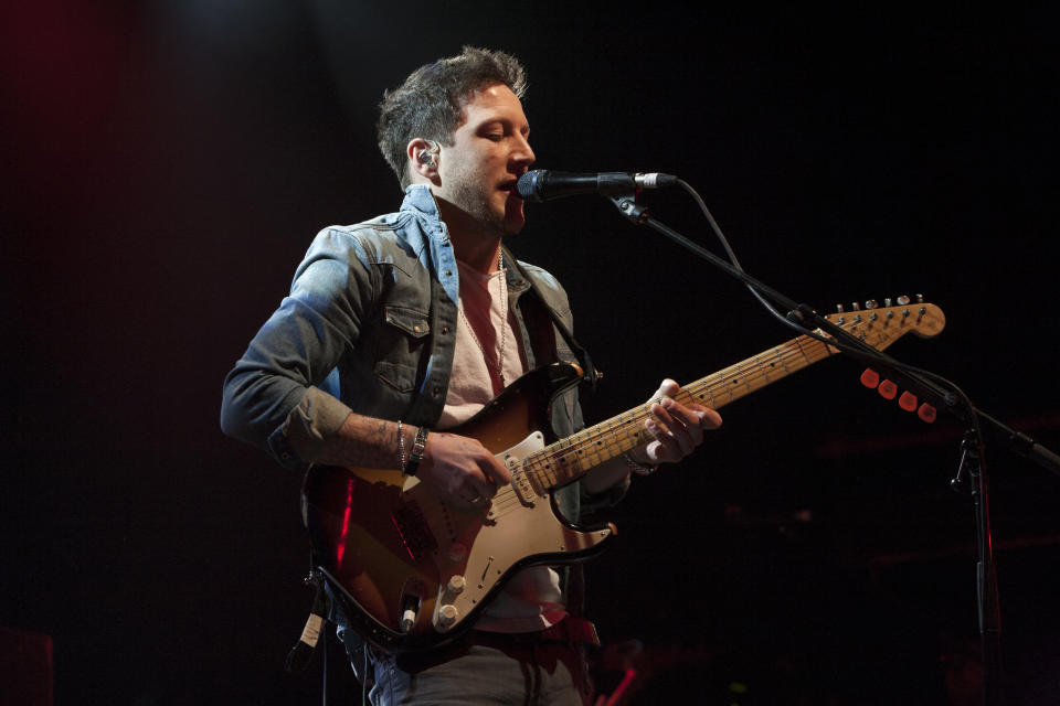 X Factor winner Matt Cardle performs at the O2 Shepherds Bush Empire, London, in 2014. (PA)