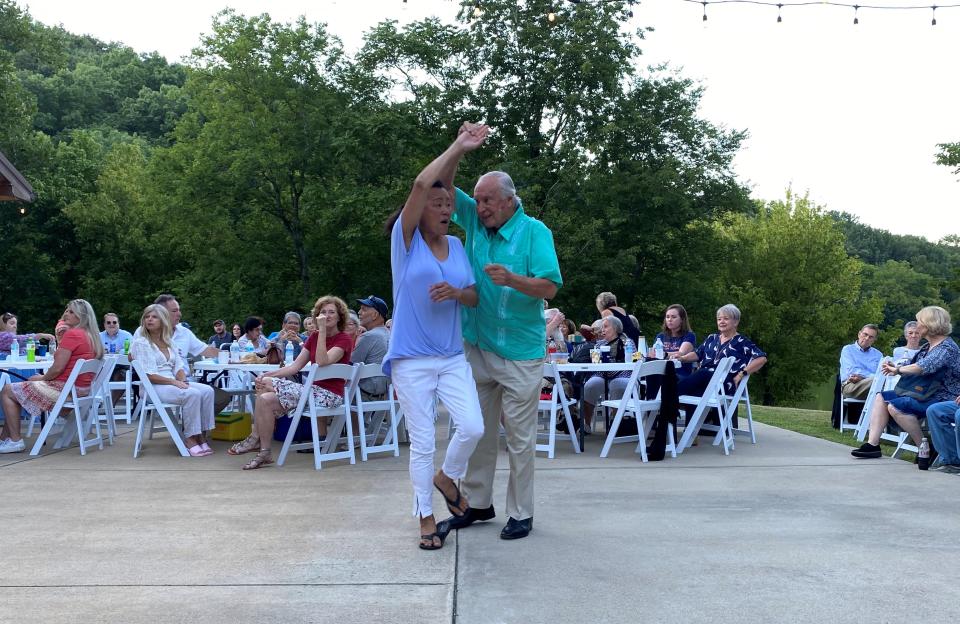 Cypress Barn in Culleoka owners, Hon and Teresa Lo take a spin on the dancefloor Saturday night at their live music event featuring the familiar tunes of Classic Vinyl 931.