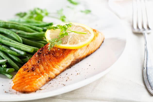 Pan-seared salmon should have perfectly crispy skin and a golden sear on the top. (Photo: SilviaJansen via Getty Images)