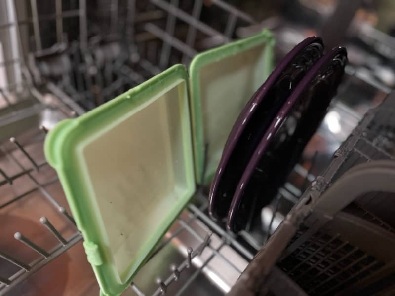 Silicone bag in dishwasher.