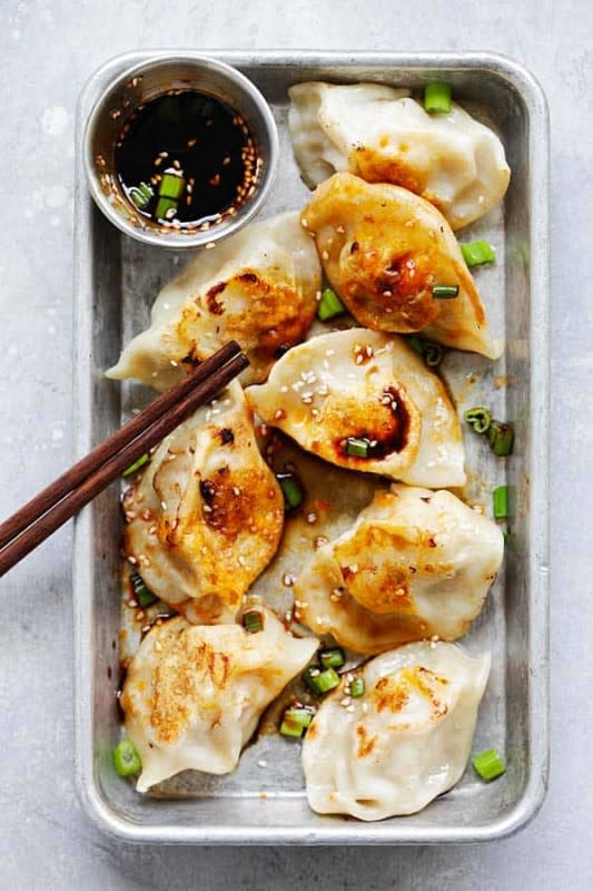 <p>Rasa Malaysia</p><p>These Chinese chicken dumplings are healthy and easy to make and perfect as a light meal or appetizer.</p><p><strong>Get the recipe: <a href="https://rasamalaysia.com/chicken-dumplings/" rel="nofollow noopener" target="_blank" data-ylk="slk:Chicken Dumplings;elm:context_link;itc:0;sec:content-canvas" class="link "><em>Chicken Dumplings</em></a></strong></p><p><strong>Related: <a href="https://parade.com/26917/parade/dolly-partons-chicken-and-dumplings/" rel="nofollow noopener" target="_blank" data-ylk="slk:How to Make Dolly Parton's Chicken and Dumplings Recipe;elm:context_link;itc:0;sec:content-canvas" class="link ">How to Make Dolly Parton's Chicken and Dumplings Recipe</a></strong></p>