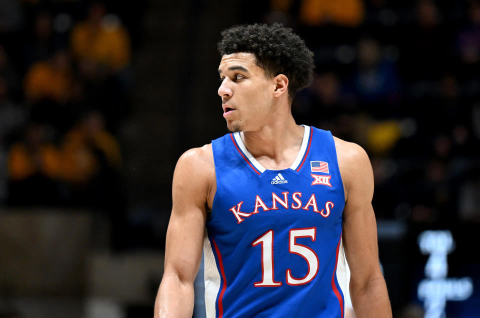 Kansas is vulnerable to an upset with star Kevin McCullar Jr. out for the tournament. (Photo by G Fiume/Getty Images)