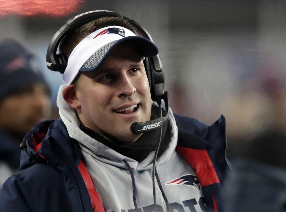 New England Patriots offensive coordinator Josh McDaniels will reportedly be the next head coach of the Indianapolis Colts. (AP)