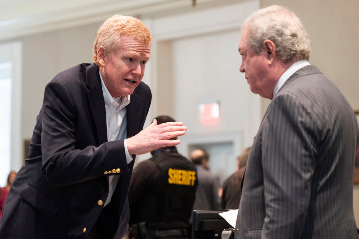 Alex Murdaugh with defence attorney Dick Harpootlian during his trial (AP)