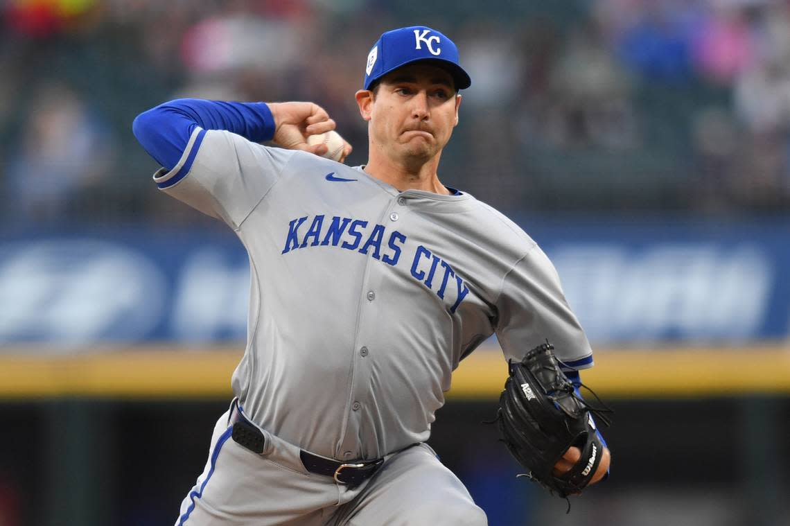 Kansas City Royals starting pitcher Seth Lugo kept the White Sox off-balance on Monday evening at Guaranteed Rate Field in Chicago. Patrick Gorski/USA TODAY Sports