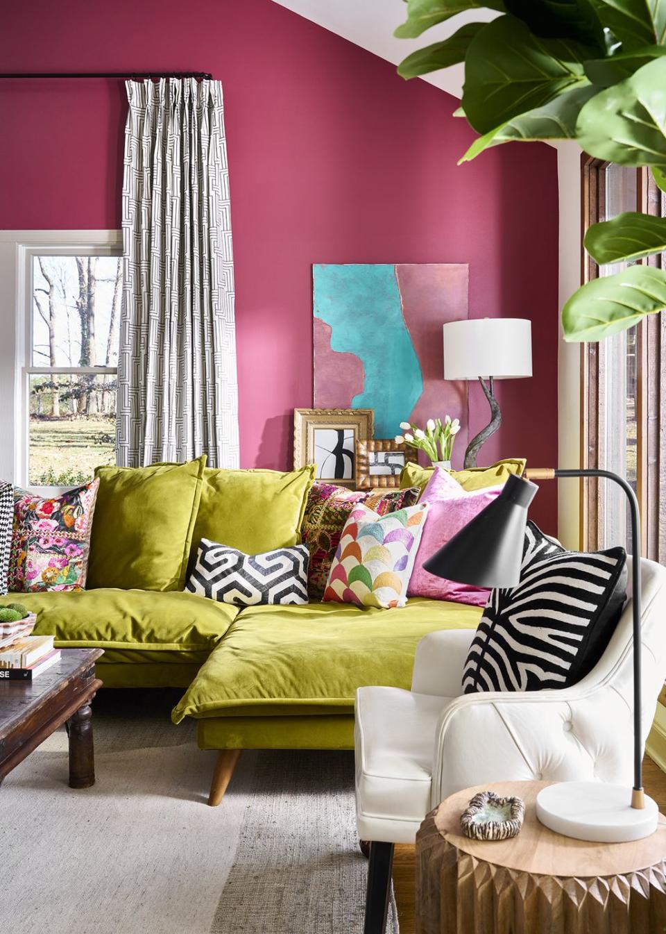 pink living room