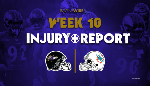 Ravens release first injury report for Week 10 matchup vs. Dolphins