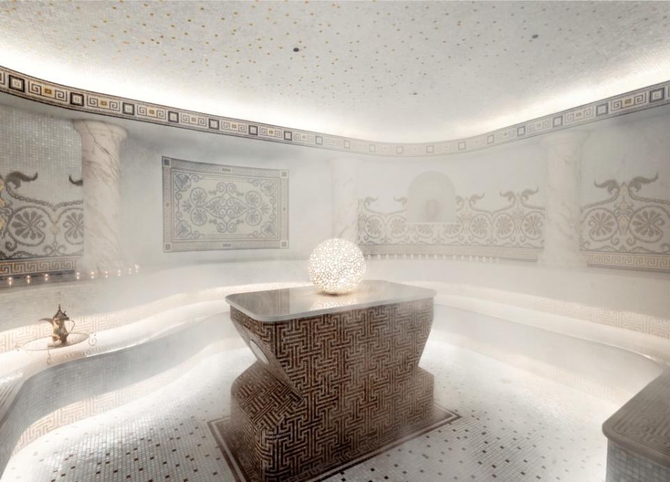 The Turkish <em>hammam</em> will help you ease aches and pains while basking in steam, healing aromas and colored light therapy. Brian Berkowitz