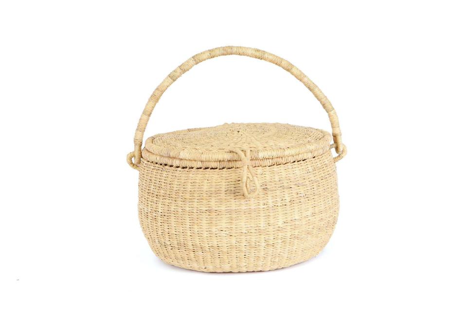 3) Handwoven Grass Picnic Basket