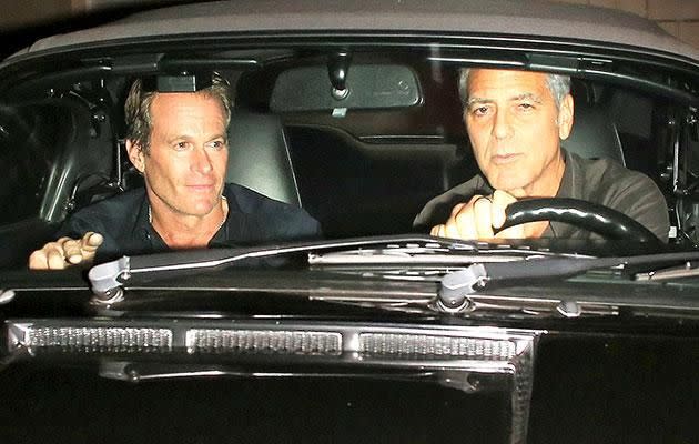 George and Randy were seen leaving in the actor's vintage Porsche. Source: SPLASH