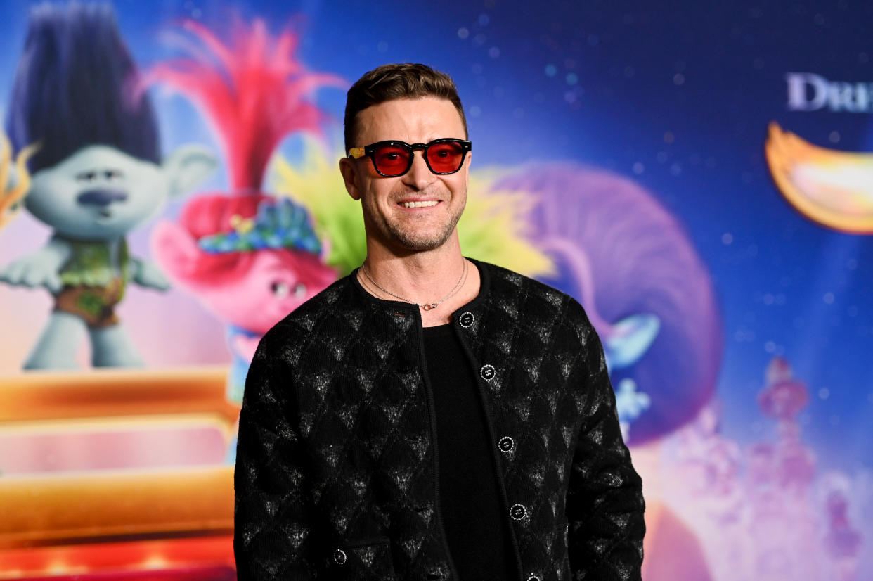 Justin Timberlake at a special screening of Trolls Band Together.