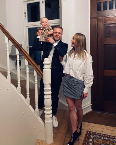 <p>Kevin Magnussen Instagram</p> Kevin Magnussen and Louise Gjorup with their daughter, Laura.