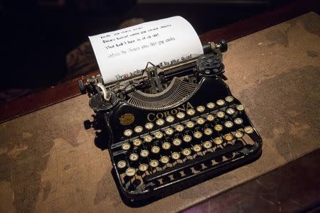 The first clue is shown from a Sherlock Holmes-themed escape room in Alexandria, Virginia October 17, 2015. REUTERS/Joshua Roberts