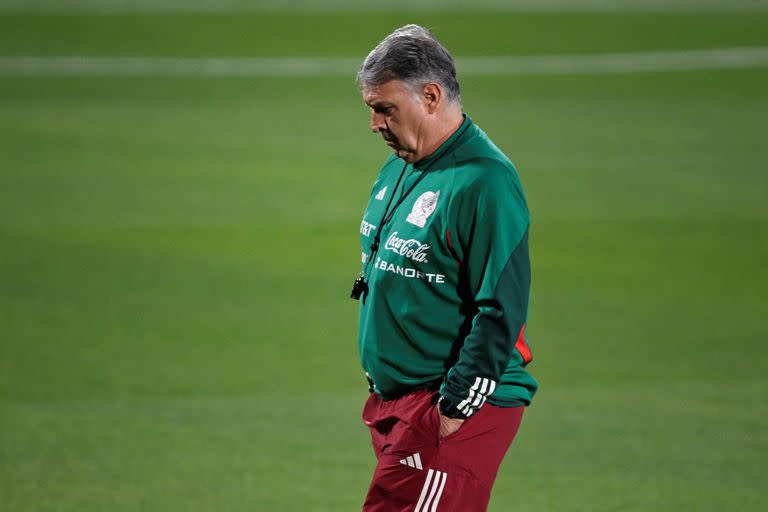 Gerardo Martino en un entrenamiento de la selección mexicana