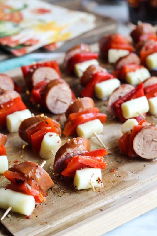 <p>Delicious Made Easy</p><p>This football season, enjoy an easy appetizer at home! With a plate of these Smoked Sausage Appetizers, you’ll be spending less time cooking and more time cheering on your favorite team. </p><p><strong>Get the recipe: <a href="https://deliciousmadeeasy.com/2018/09/sausage-and-pepper-bites/" rel="nofollow noopener" target="_blank" data-ylk="slk:Smoked Sausage Appetizers;elm:context_link;itc:0;sec:content-canvas" class="link ">Smoked Sausage Appetizers</a></strong></p><p><strong>Related: <a href="https://parade.com/1163416/felicialim/sausage-skillet-recipes/" rel="nofollow noopener" target="_blank" data-ylk="slk:23 Savory Sausage Skillet Recipes;elm:context_link;itc:0;sec:content-canvas" class="link ">23 Savory Sausage Skillet Recipes</a></strong></p>