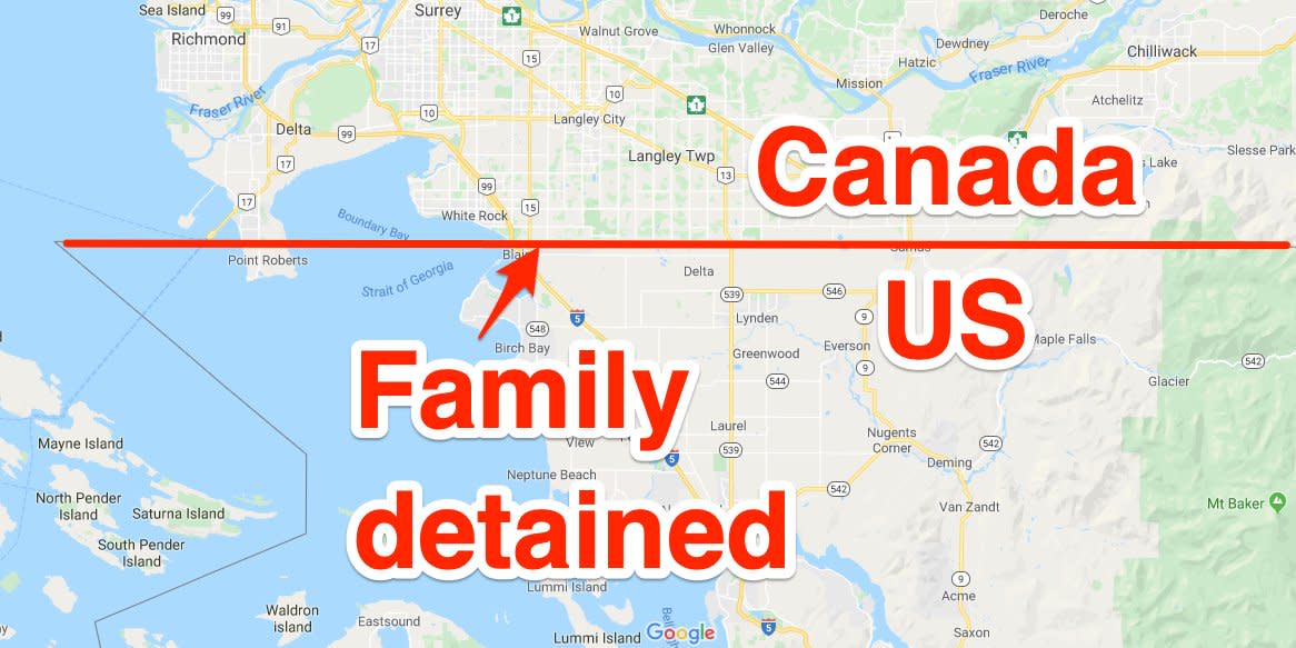 4/3  The location of where the Connors family were taken into custody by CBP agents on October 2 after an illegal border crossing from British Columbia into Washington state.