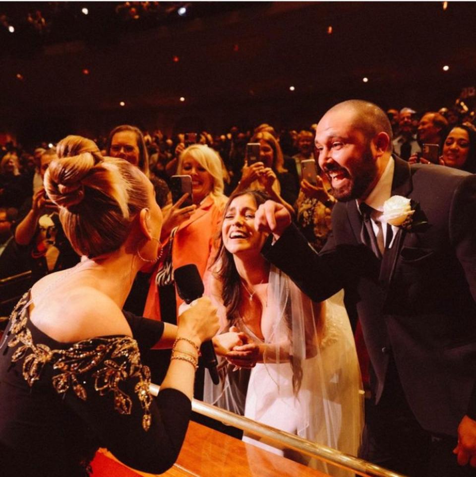 The newlyweds were ecstatic to be noticed by the singer (Adele/Instagram)