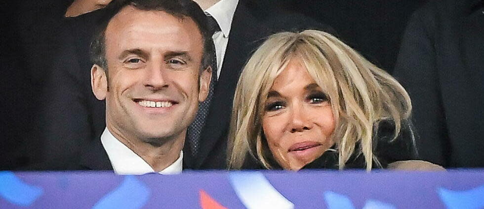  Le président de la République était présent dans les tribunes pour suivre le match et féliciter les vainqueurs.  - Credit:MATTHIEU MIRVILLE / Matthieu Mirville / DPPI via AFP