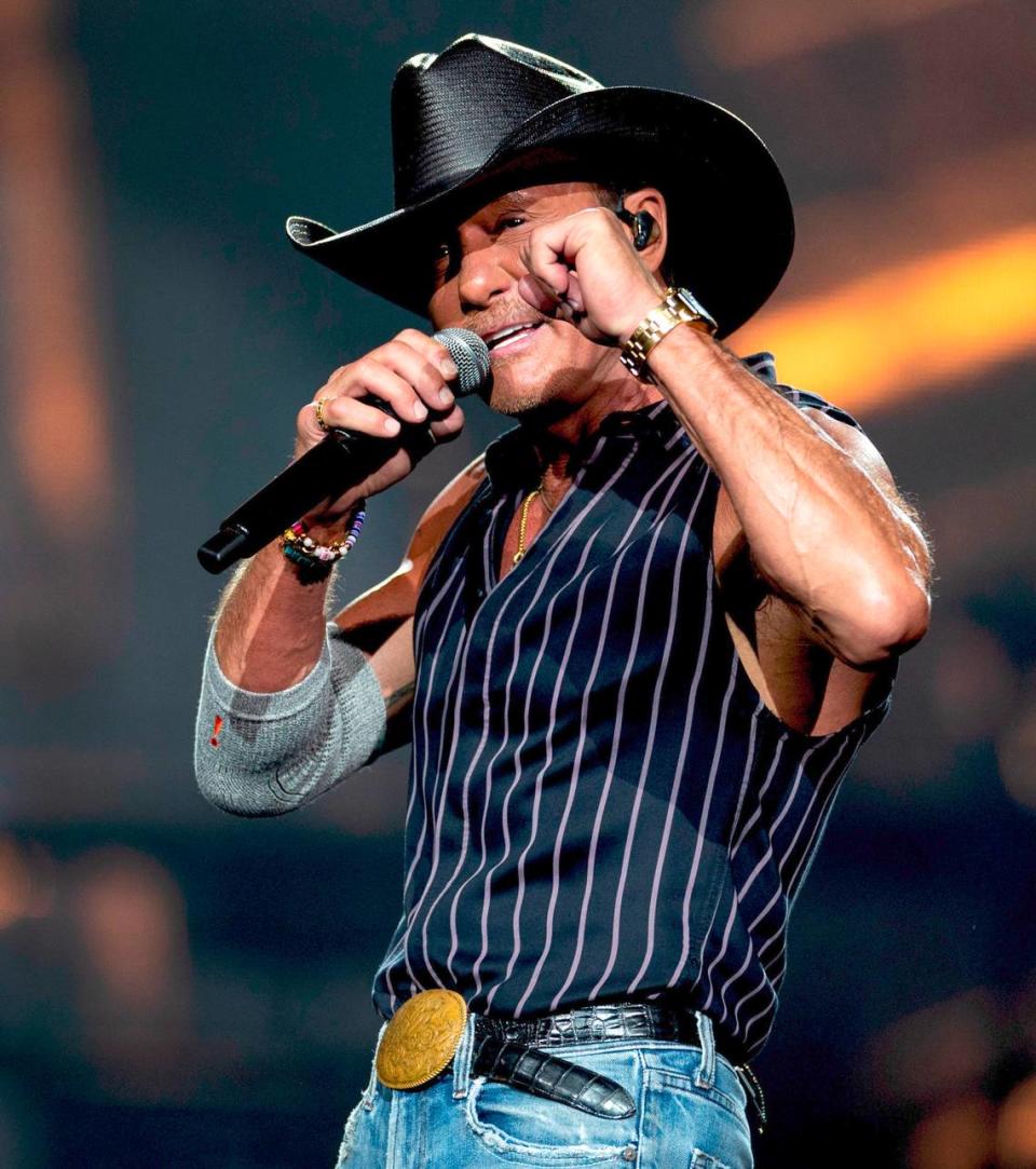 Tim McGraw brings his “Standing Room Only Tour” to Raleigh, N.C.’s PNC Arena, Saturday, June 22, 2024.