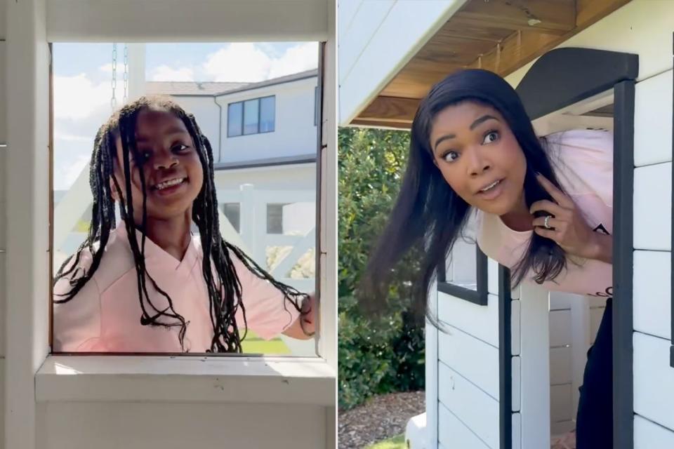 <p>Instagram/gabrielleunion</p> Kaavia James and her mom Gabrielle Union strike a few poses in their latest social media lip sync video for Mother