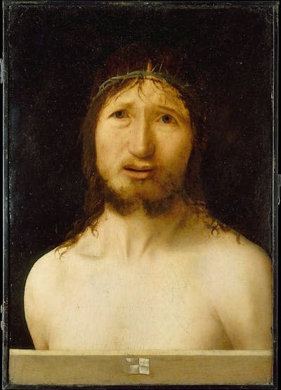 Christ crowned with thorns. <a href="https://www.metmuseum.org/art/collection/search/435580" rel="nofollow noopener" target="_blank" data-ylk="slk:Artist Antonello da Messina. The Friedsam Collection, Bequest of Michael Friedsam, 1931, Metropolitan Museum, New York;elm:context_link;itc:0;sec:content-canvas" class="link ">Artist Antonello da Messina. The Friedsam Collection, Bequest of Michael Friedsam, 1931, Metropolitan Museum, New York</a>