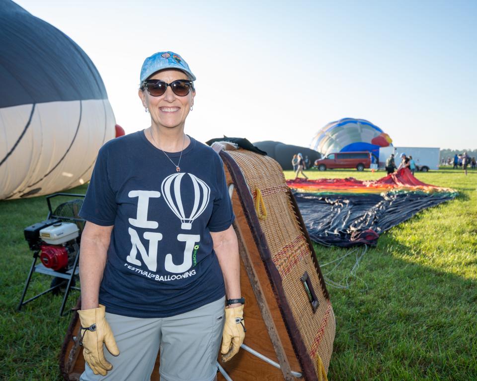 Pilot Tracy Leaver, of Pittstown, at the 40th annual festival of ballooning at Solberg Airport in Readington.