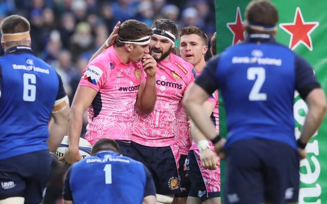 Exeter Chiefs’ Sam Skinner (left) will make his Scotland debut on Saturday