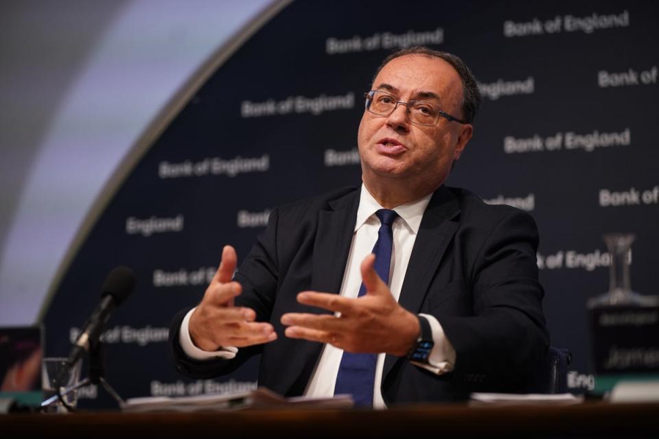 Bank of England governor Andrew Bailey (PA Wire)