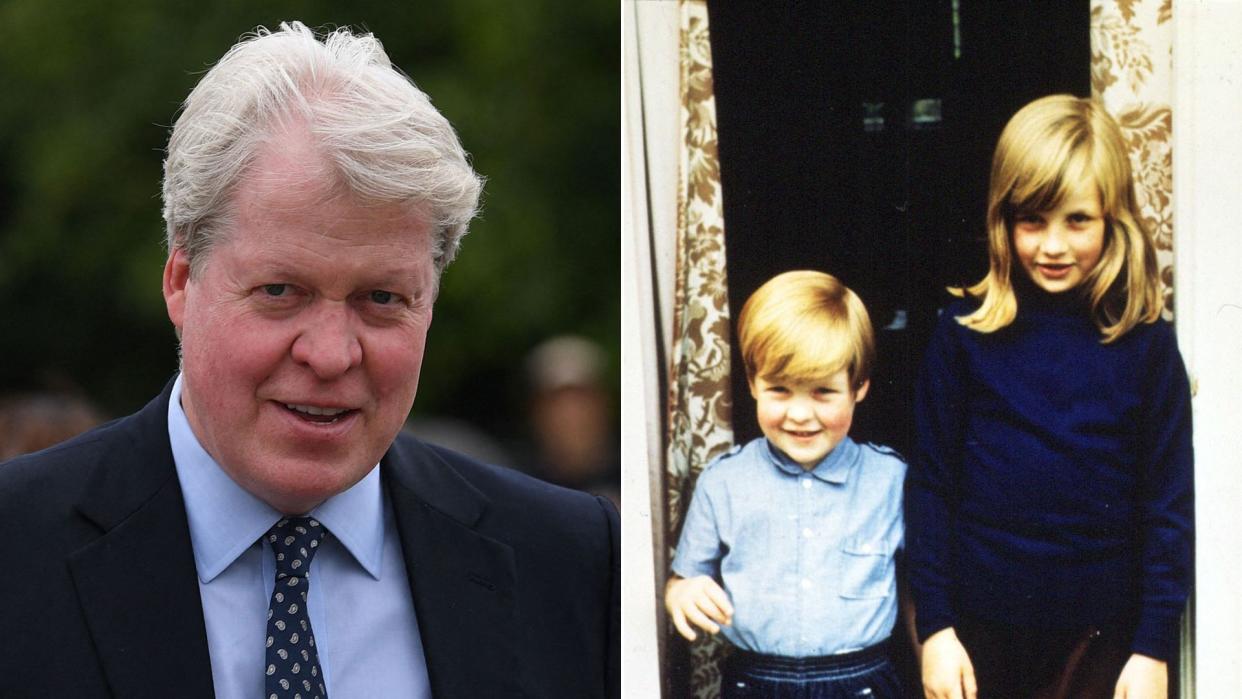 Charles Spencer and childhood photo of Charles Spencer and Princess Diana