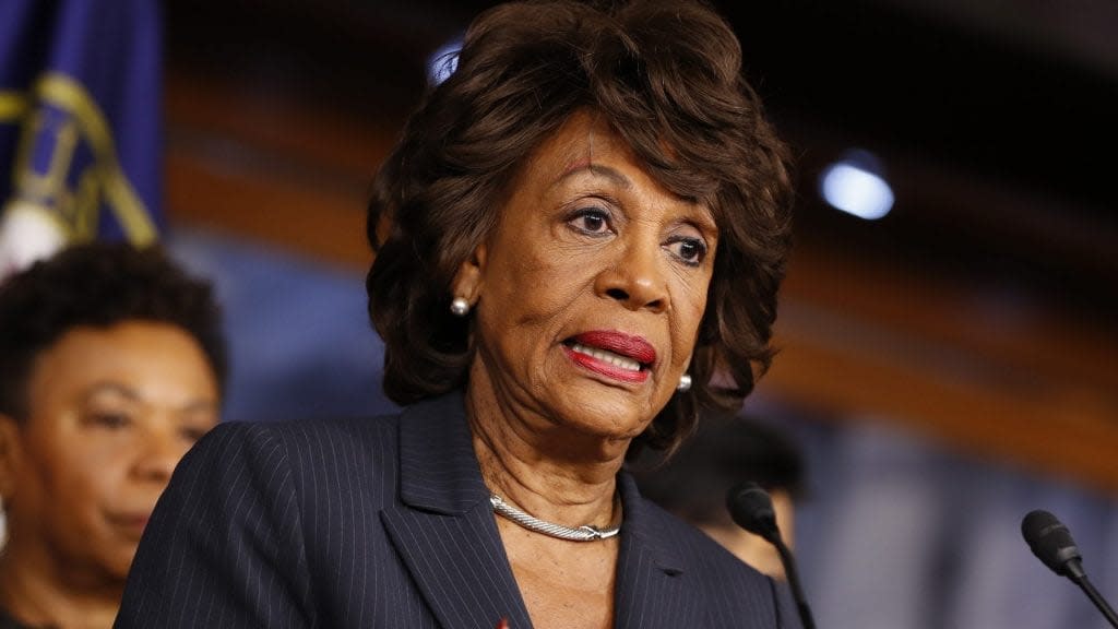 Rep. Maxine Waters (D-CA) speaks at a press conference on Capitol Hill January 31, 2017 in Washington, DC. Waters called for investigation into Trump administration ties to Russia. (Photo by Aaron P. Bernstein/Getty Images)