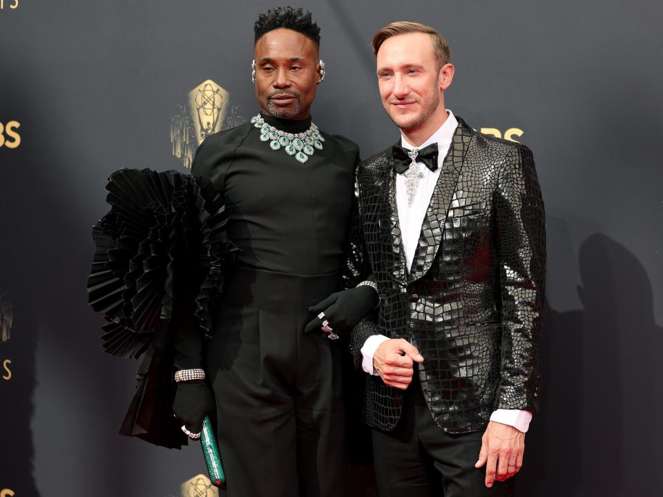 Billy Porter and Adam Smith attend the 2021 Emmys.