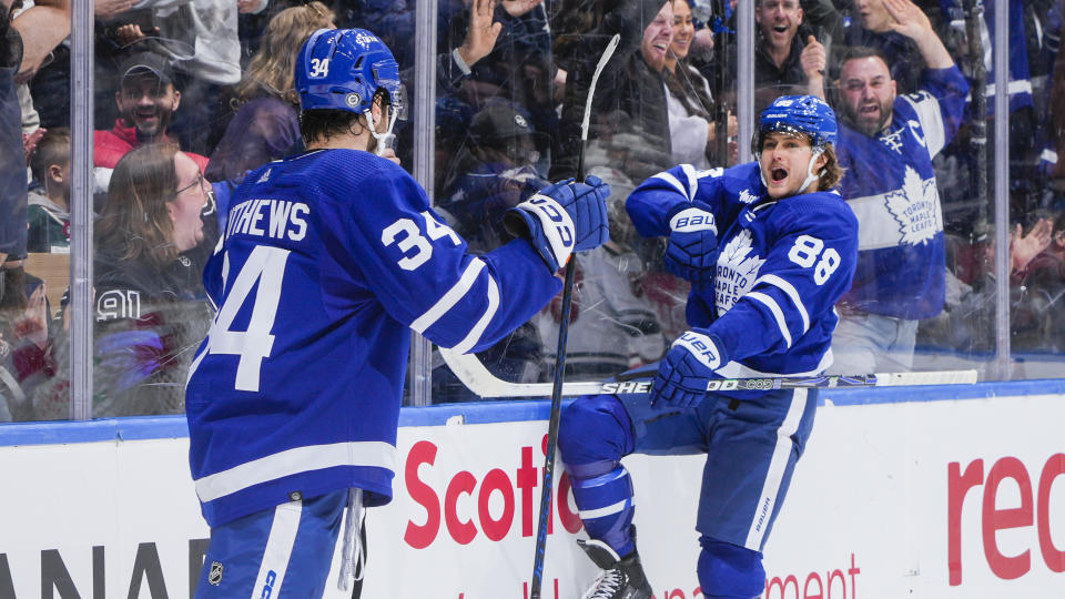 Leafs star William Nylander potted one of the most spectacular goals of his career on Friday. (Getty)