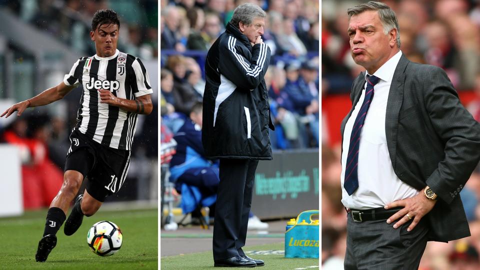 Paulo Dybala is a target for the big fish while Crystal Palace are reportedly targeting Roy Hodgson or Sam Allardyce