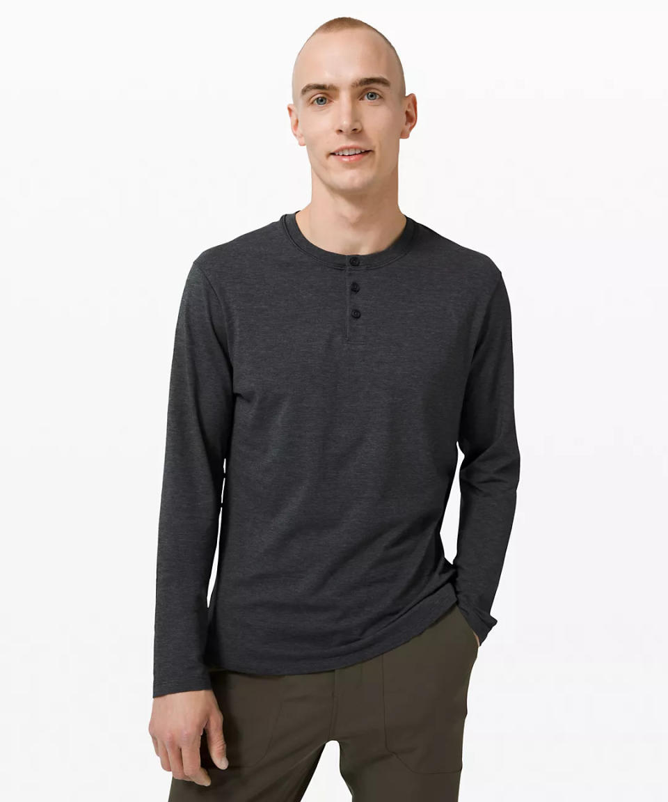 5 Year Basic Long Sleeve Shirt Henley. Image via Lululemon.