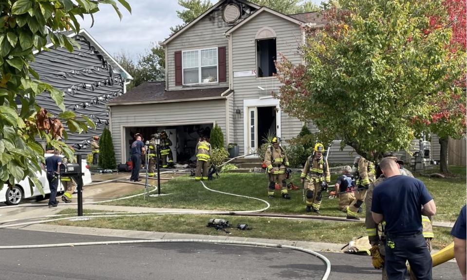 Electrical issues are suspected in this fire on Wellington Place in Dayton Thursday. Damage was estimated around $70,000. (Eric Higgenbotham/Staff)