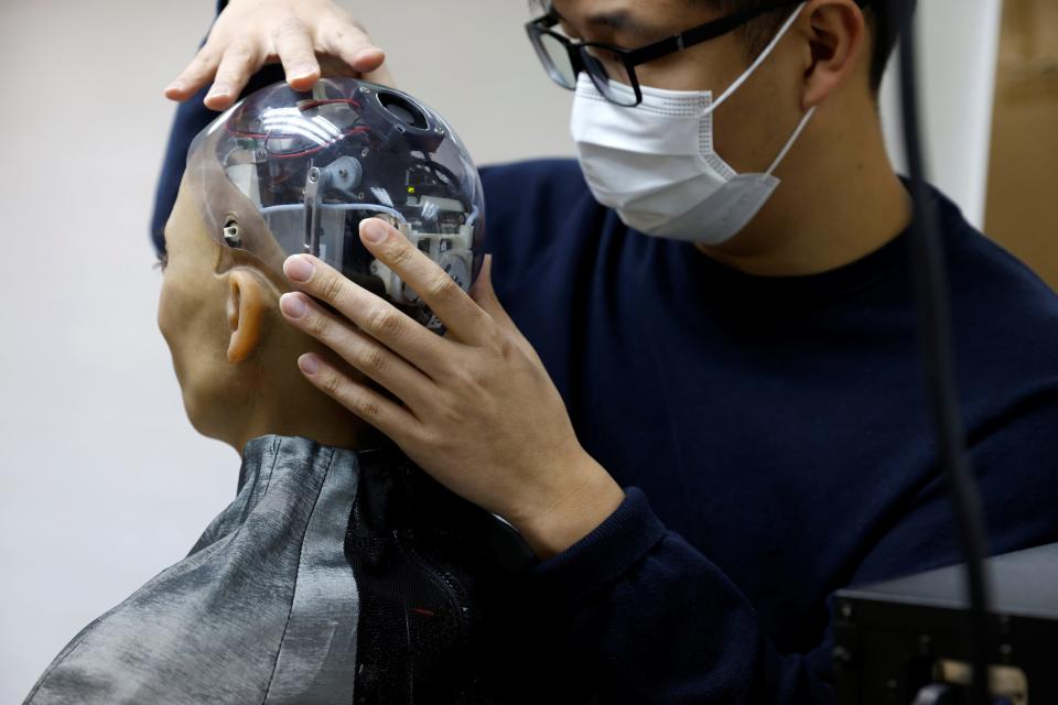 Hong Kong Hanson Robotics Sophia Robot Head Worker.JPG