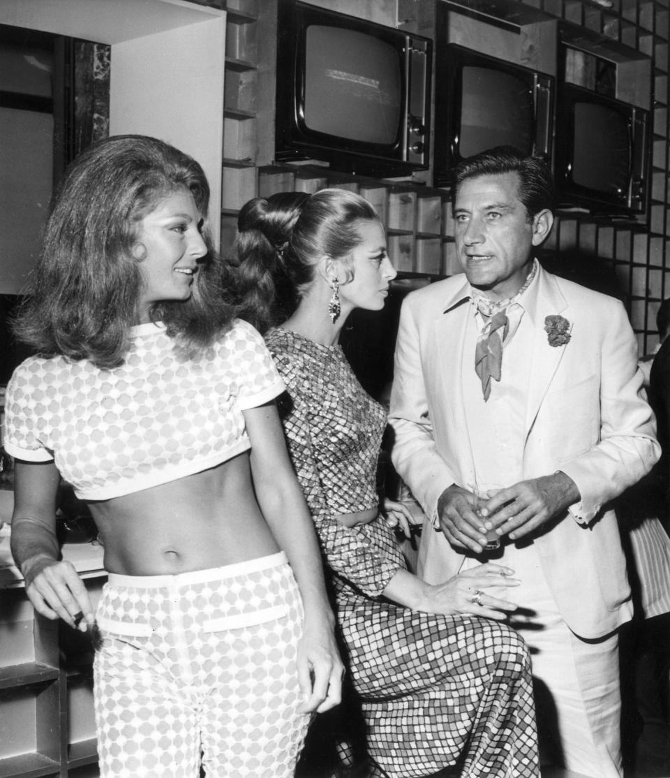 Fiona Campbell-Walter, Capucine, and Gualtiero Jacopetti at the 1967 Venice Film Festival.