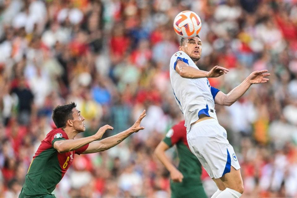 Return: Bosnia and Herzegovina are captained by former Manchester City striker Edin Dzeko (AFP via Getty Images)