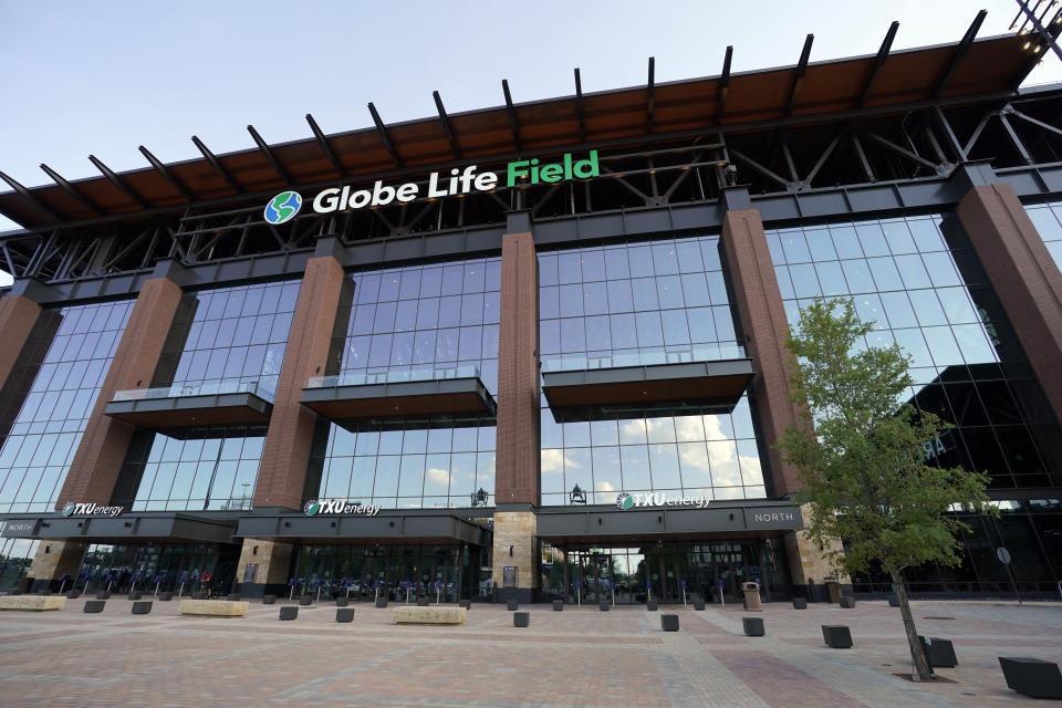 Globe Life Field, home of the Texas Rangers, would host the 2020 World Series in MLB's new proposed postseason bubble plan. (Photo by Cooper Neill/MLB Photos via Getty Images)