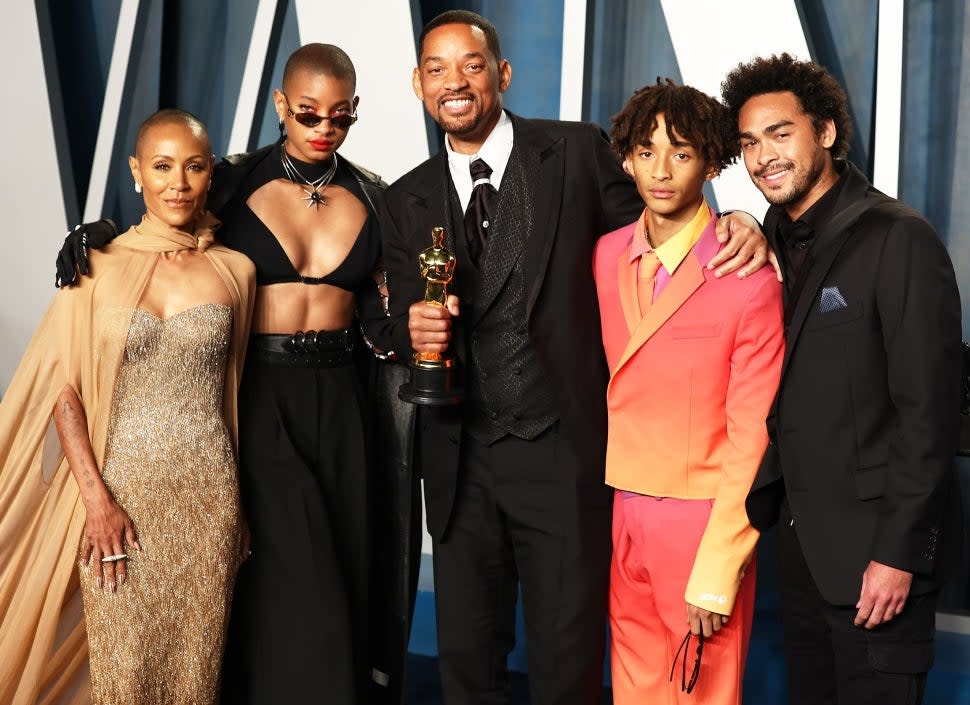 Jada Pinkett, Willow Smith, Will Smith, Jaden Smith and Trey Smith