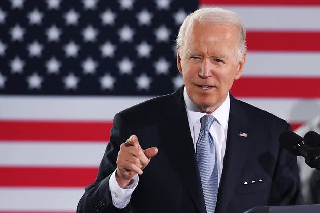 President Joe Biden name-checked Rep. Kurt Schrader (D-Ore.) at an infrastructure event in Portland, Oregon, on April 21. He later endorsed Schrader for re-election. (Photo: MANDEL NGAN/Getty Images)