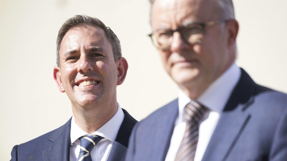 PERTH, AUSTRALIA - FEBRUARY 20: Treasurer Jim Chalmers is seen on February 20, 2024 in Perth, Australia. The Albanese government recently rolled back planned stage three tax cuts, choosing instead to target the cuts at middle and lower income groups. (Photo by Matt Jelonek/Getty Images)