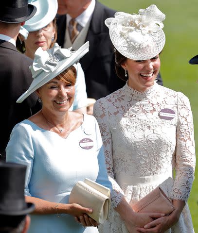 <p>Max Mumby/Indigo/Getty </p> From Left: Carole and Kate Middleton at Royal Ascot in 2017