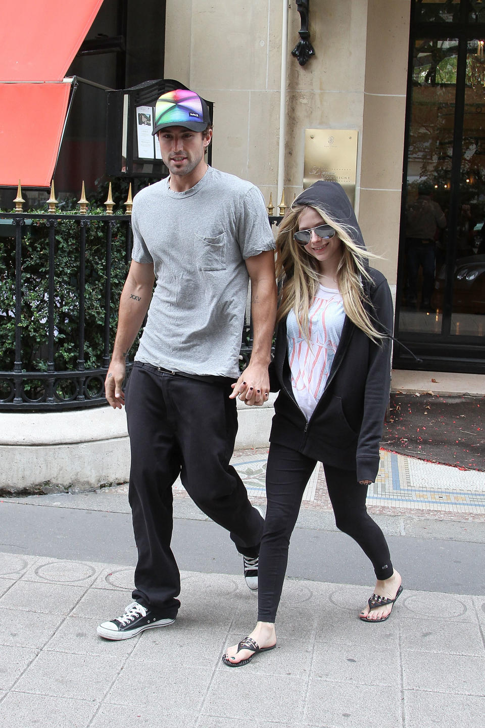 They’ll always have Paris. Avril Lavigne and Brody Jenner in the City of Lights on Sept. 17, 2011. (Photo: Marc Piasecki/FilmMagic)