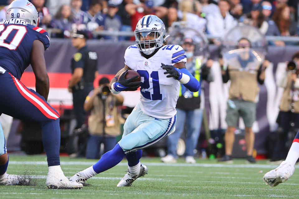 Dallas Cowboys running back Ezekiel Elliott (21) has helped his team to a 5-1 record to start the season. (Photo by Rich Graessle/Icon Sportswire via Getty Images)