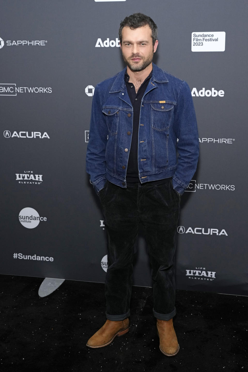 Alden Ehrenreich attends the premiere of "Fair Play" at the Library Center Theatre during the 2023 Sundance Film Festival on Friday, Jan. 20, 2023, in Park City, Utah. (Photo by Charles Sykes/Invision/AP)