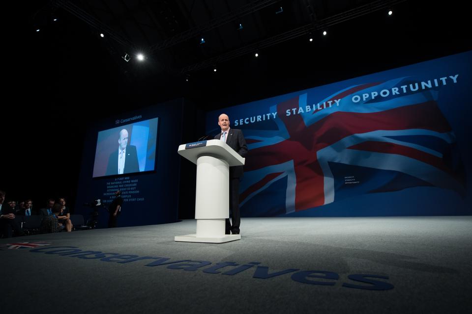 MEP Ashley Fox speaks at the Conservative Party conference (Getty)